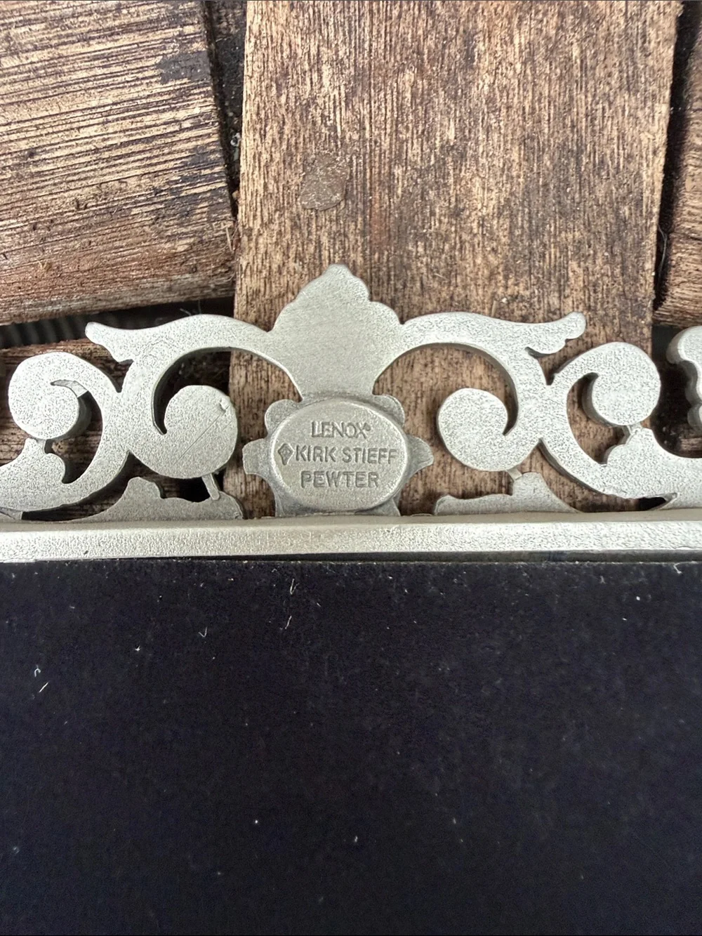 Lenox Kirk Stieff Pewter Ornate Victorian Scroll Picture Frame 5”x7”